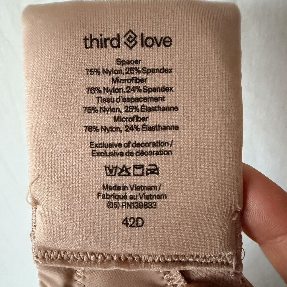 ThirdLove 42D Nude Full Coverage Underwire Bra Soft Microfiber T Shirt Bra Beige - Picture 9 of 9